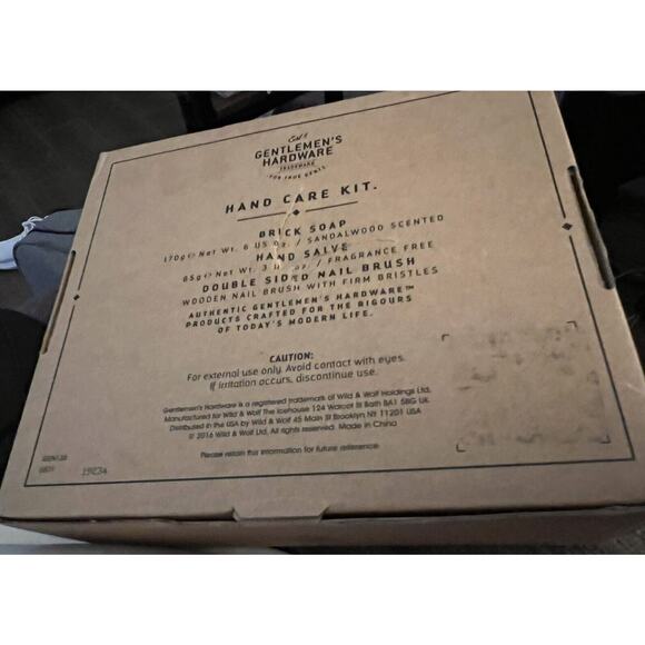 Gentlemen's Hardware Hand Kit, Brick Soap, Hand Salve And Nail Brush Gift Set - Picture 2 of 3